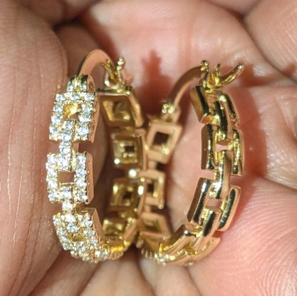 2Ct Round Cut Real Moissanite Hoop Earrings 14K Gold Plated for Women 22mm